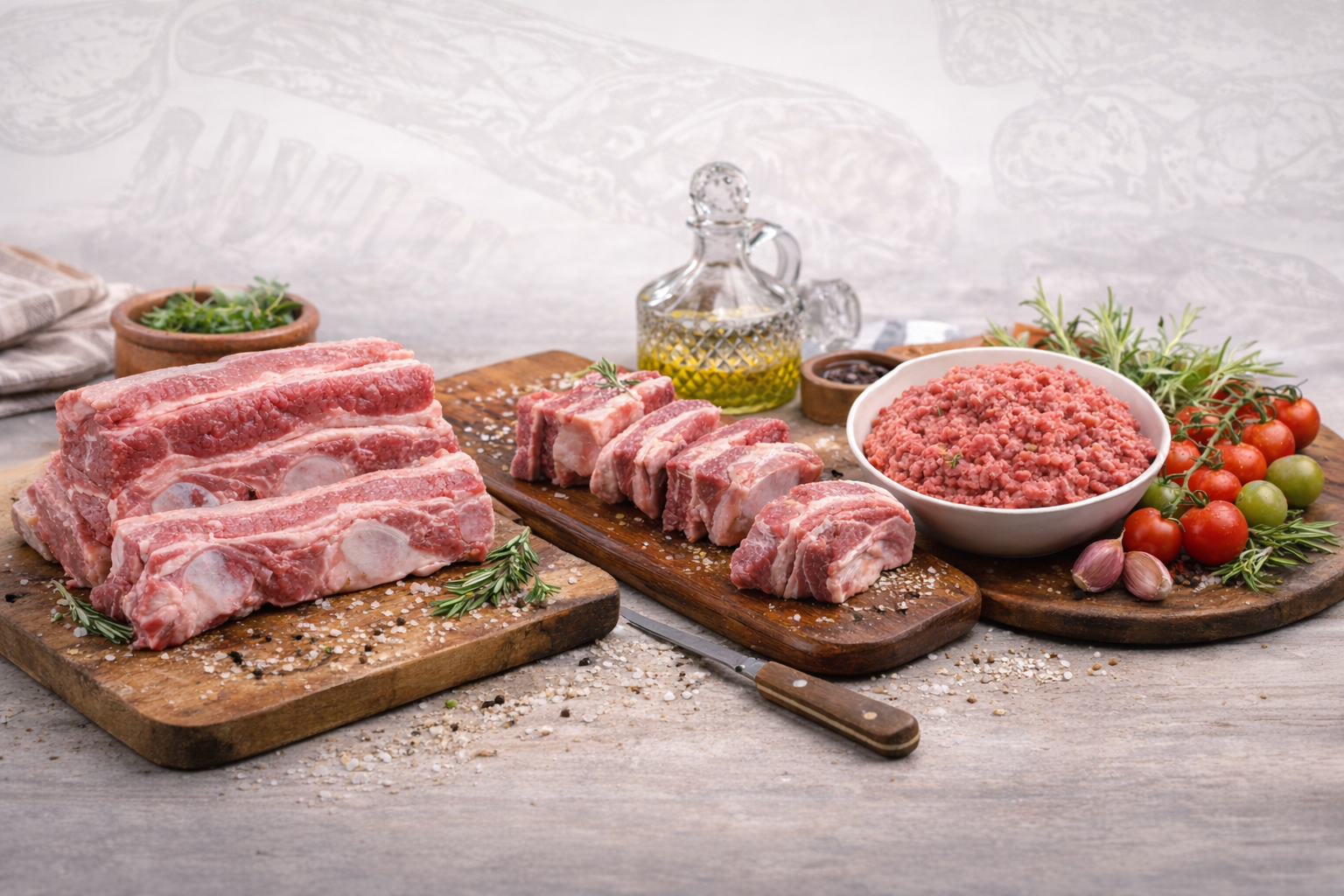 Seleção premium de carnes frescas do Frigorífico Cristal